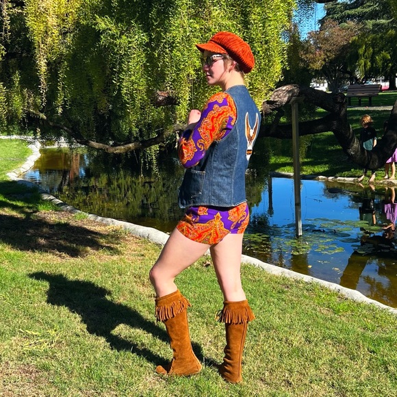 1970s Harley Davidson Denim Snap Front Vest - Picture 3 of 7